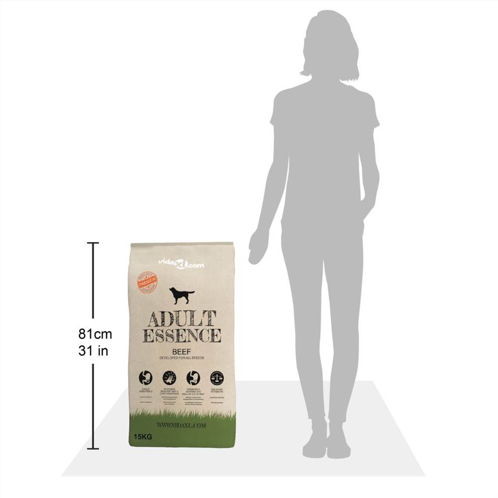 Premium Dry Dog Food Adult Essence Beef 2 pcs 30 kg