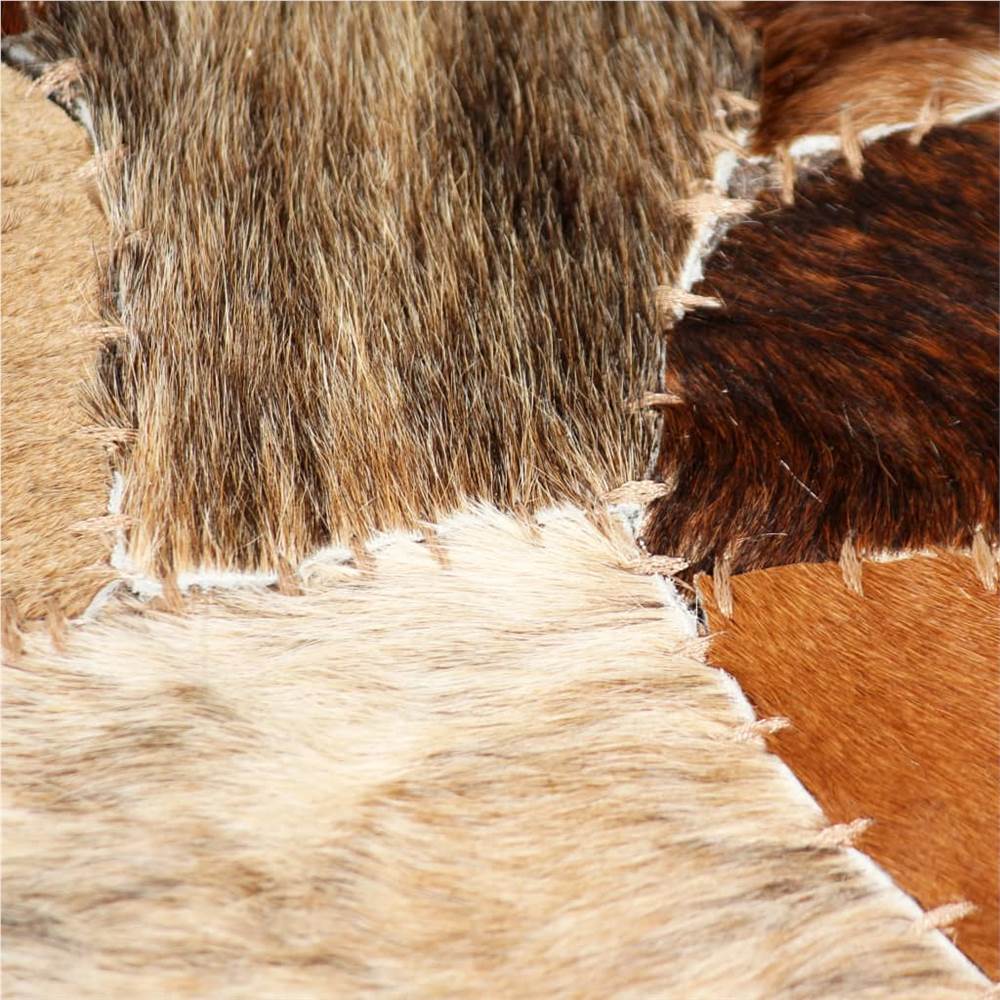 Rug Genuine Leather Patchwork 160x230 cm Random Brown/White