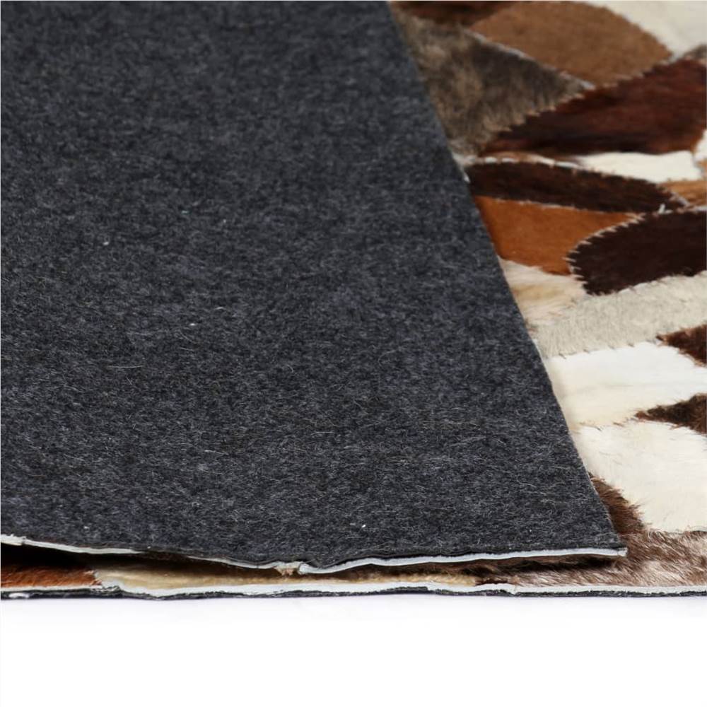 Rug Genuine Leather Patchwork 160x230 cm Random Brown/White