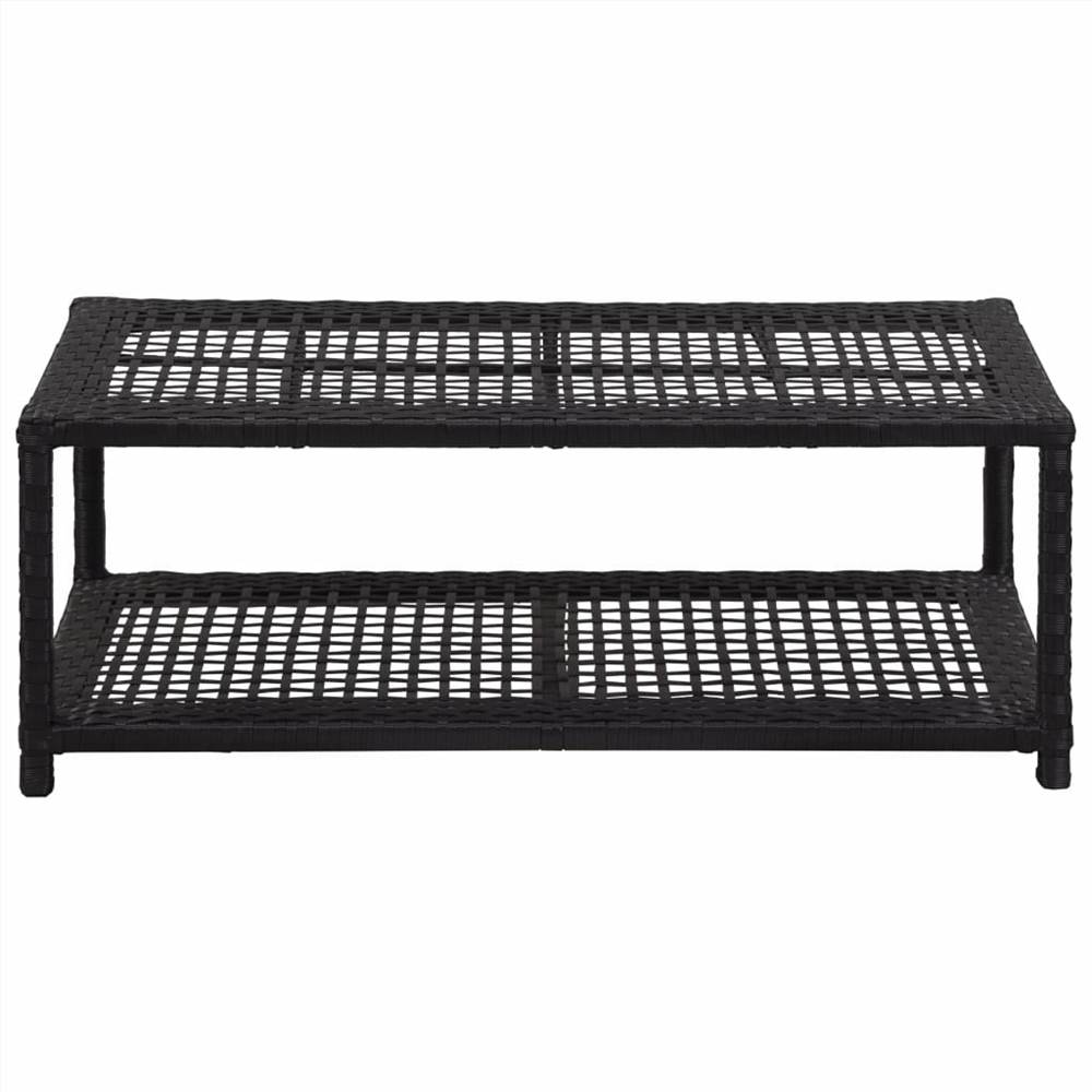 Shoe Bench Black 80x40x30 cm Poly Rattan