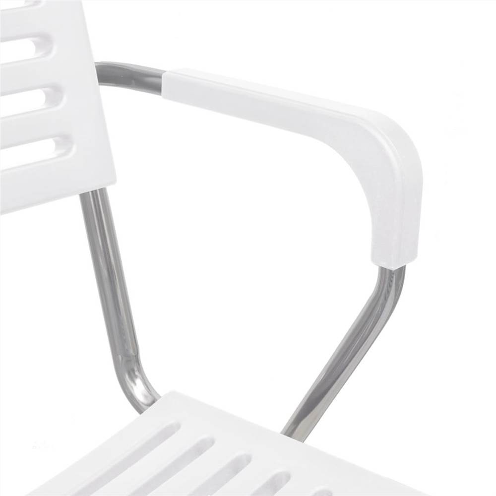 Stacking Dining Chairs 2 pcs White Plastic