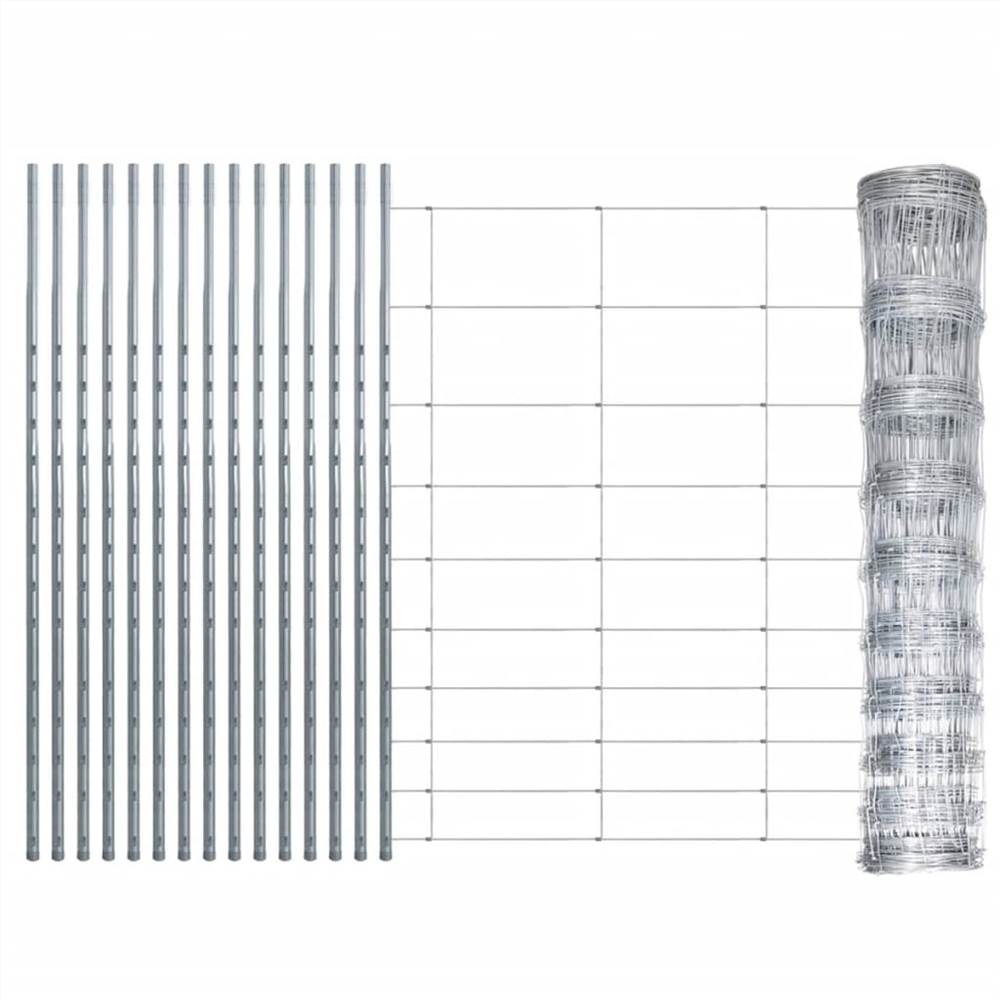 Step-In Fence with Posts Zinc-coated Iron 50 m 120/10/30