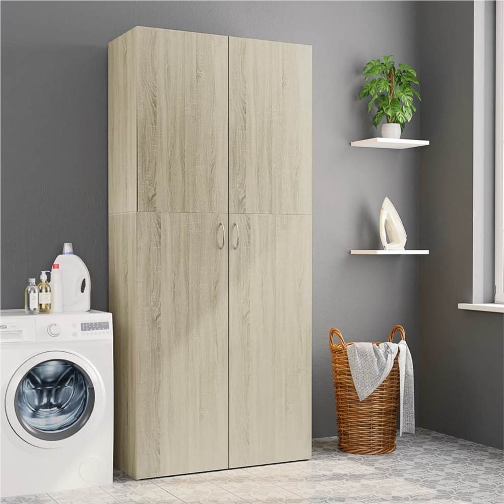 Storage Cabinet Sonoma Oak 80x35.5x180 cm Chipboard