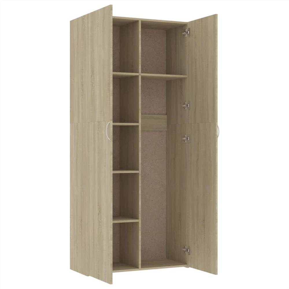 Storage Cabinet Sonoma Oak 80x35.5x180 cm Chipboard