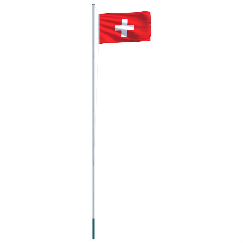 Switzerland Flag and Pole Aluminium 6,2 m