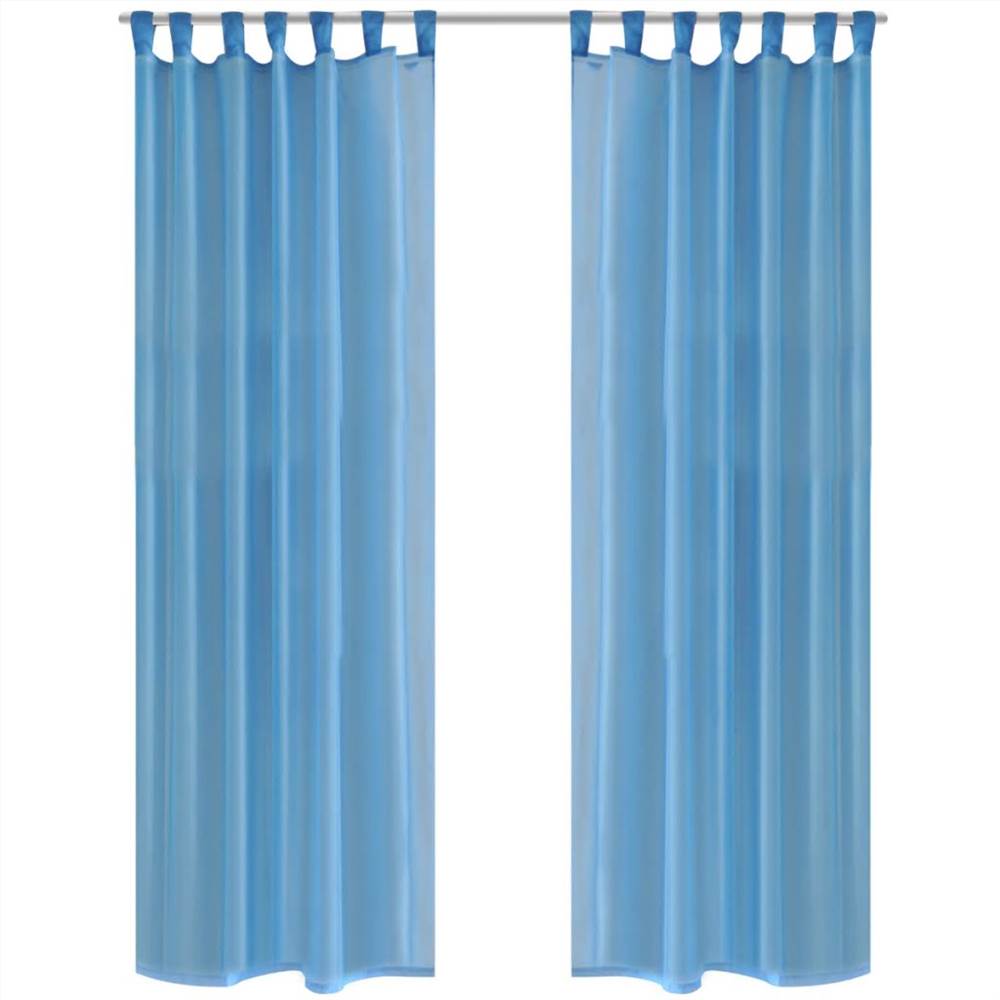 Turquoise Sheer Curtain 140 x 225 cm 2 pcs