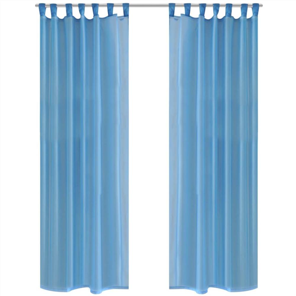 Turquoise Sheer Curtain 140 x 245 cm 2 pcs