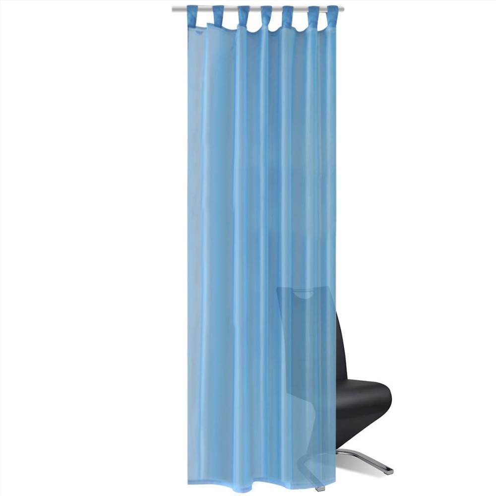 Turquoise Sheer Curtain 140 x 245 cm 2 pcs