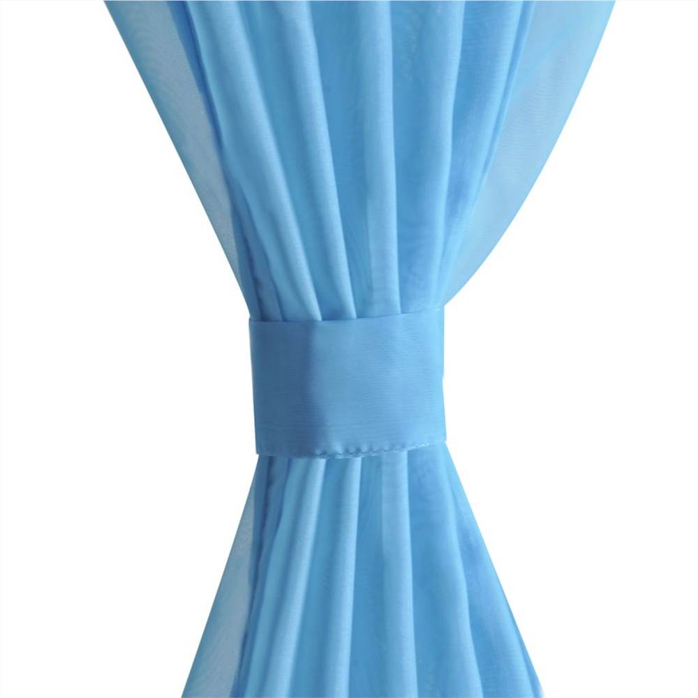 Turquoise Sheer Curtain 140 x 245 cm 2 pcs