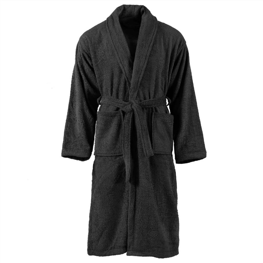 Unisex Terry Bathrobe 100% Cotton Black M
