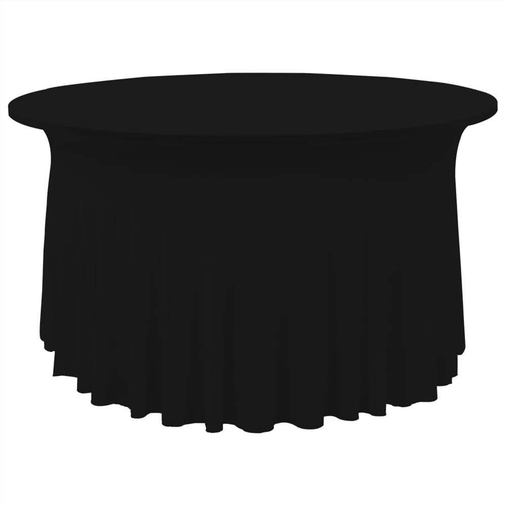2 pcs Stretch Table Covers with Skirt 180x74 cm Black