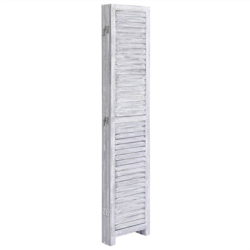 5-Panel Room Divider Grey 175x165 cm Wood