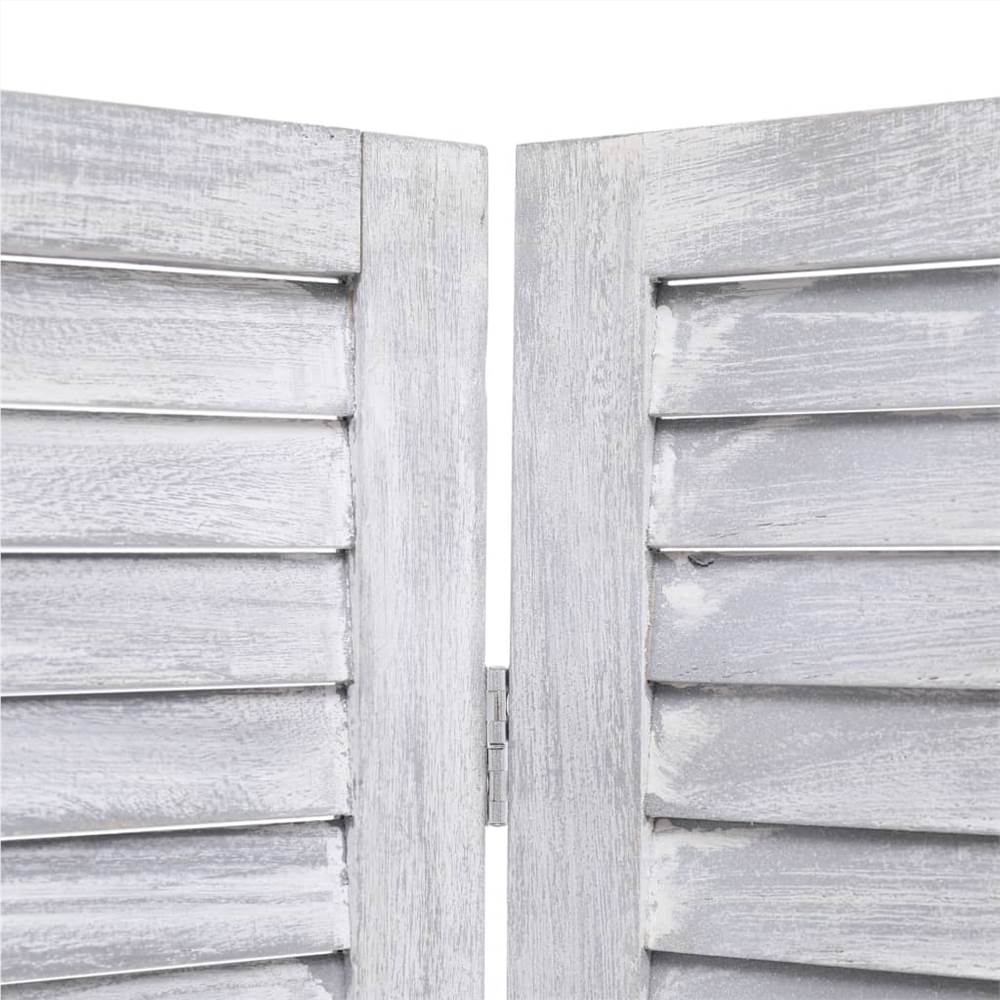 5-Panel Room Divider Grey 175x165 cm Wood