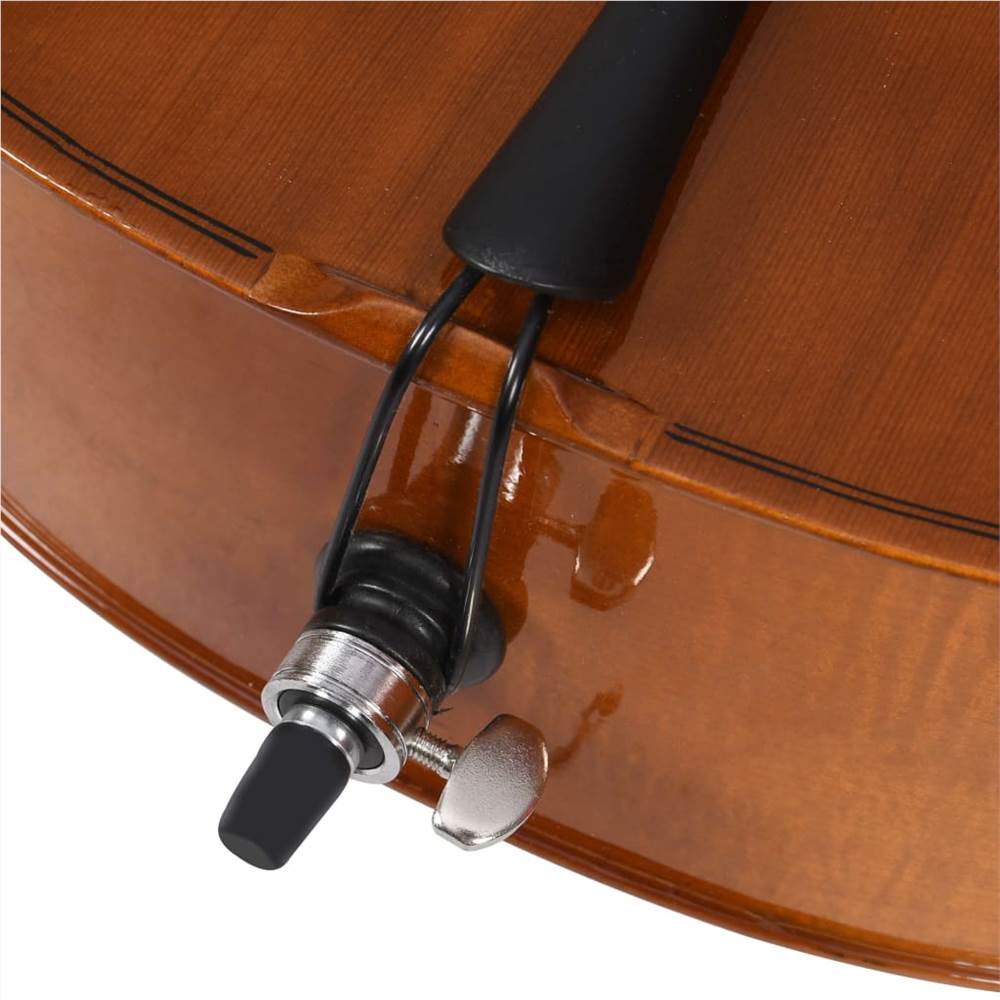 Cello Full Set with Bag and Natural Hair Bow Dark Wood 4/4