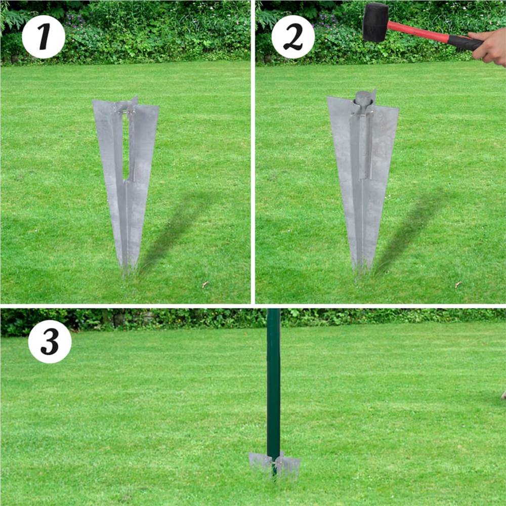 Chain Link Fence with Spike Anchors 1.97x15 m Green