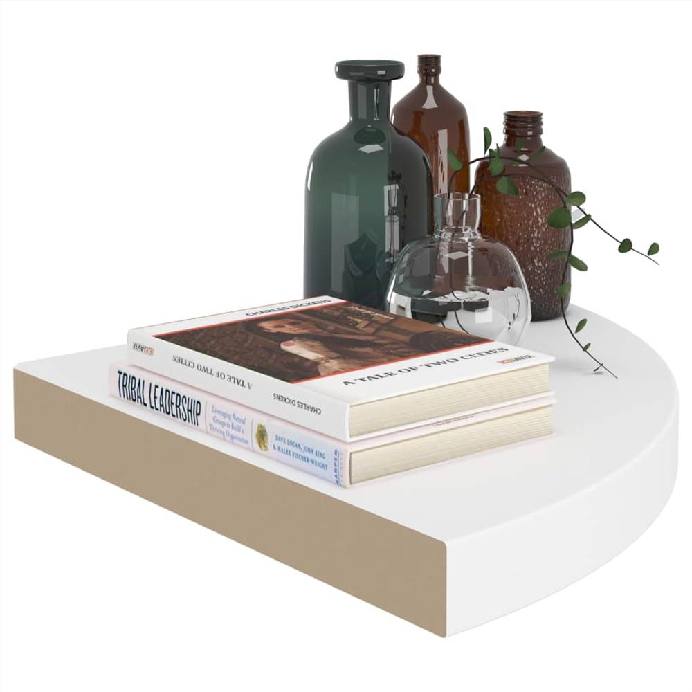 Floating Corner Shelves 4 pcs White 35x35x3.8 cm MDF