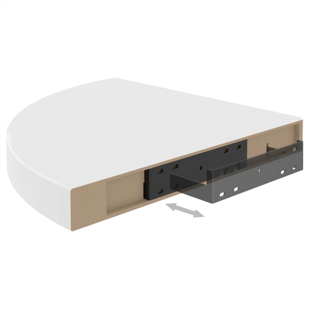 Floating Corner Shelves 4 pcs White 35x35x3.8 cm MDF