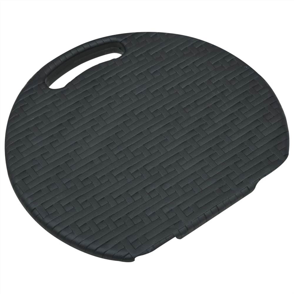 Folding Garden Stools 4 pcs Black HDPE Rattan Look