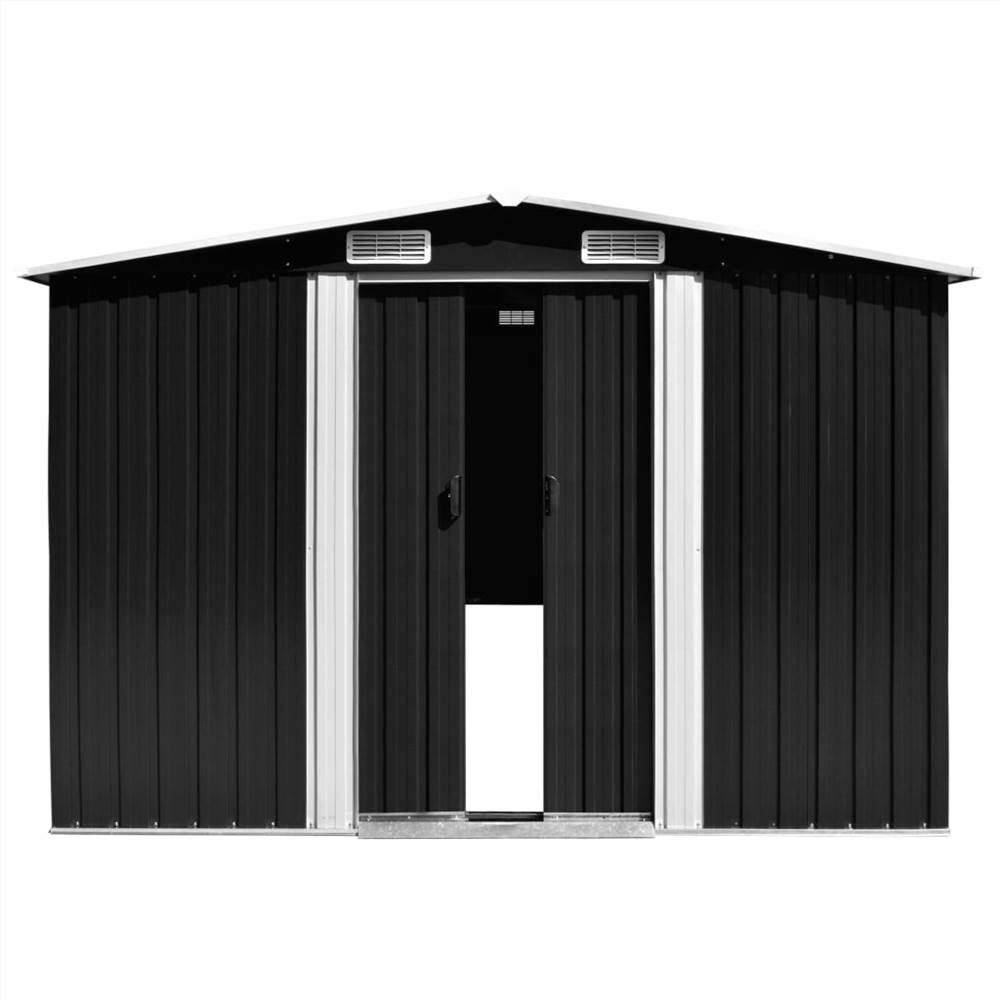 Garden Shed 257x398x178 cm Metal Anthracite