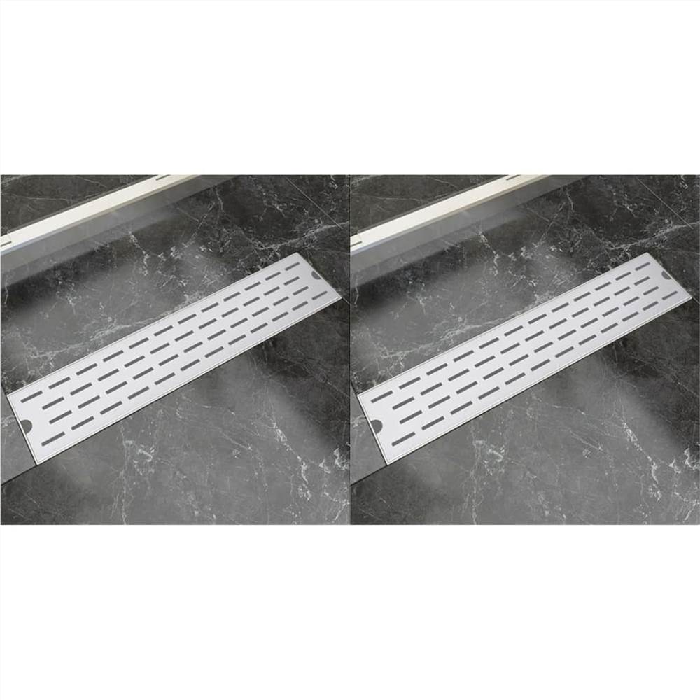 Linear Shower Drain 2 pcs Line 530x140 mm Stainless Steel