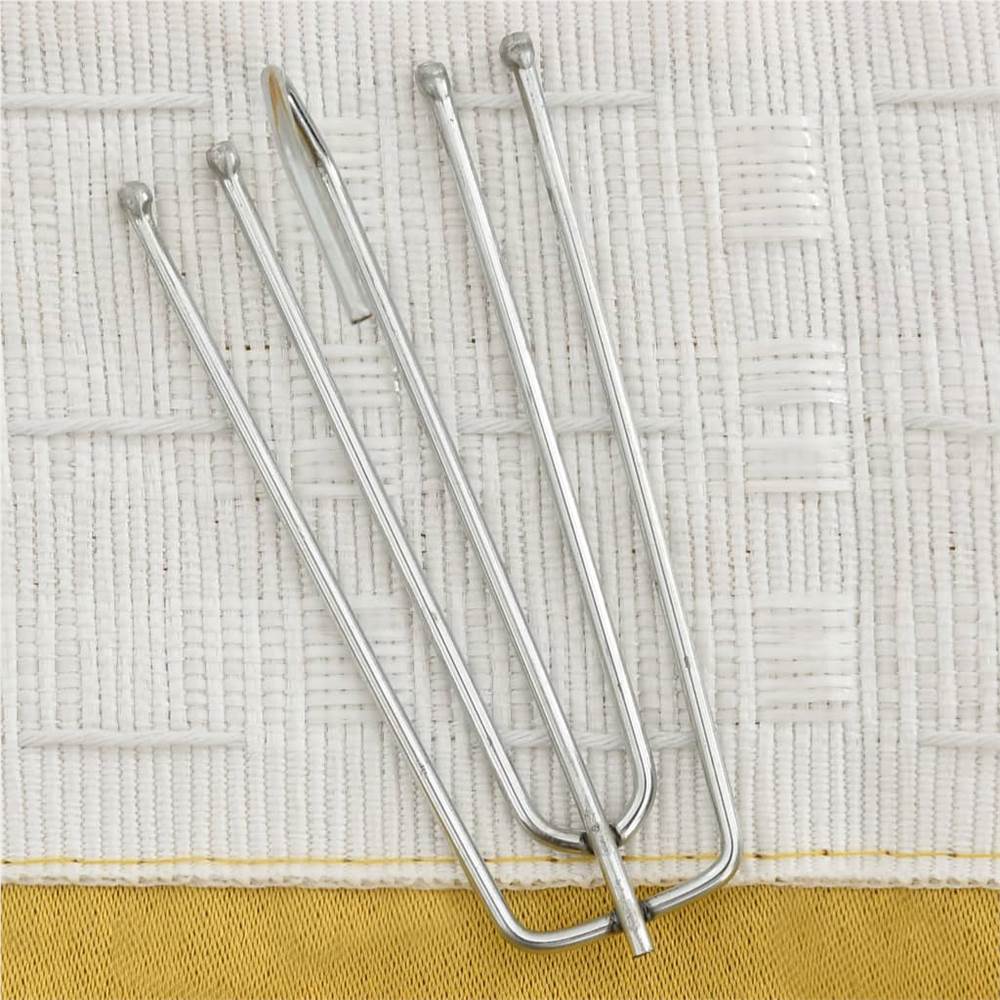 Linen-Look Blackout Curtains with Hooks 2 pcs Yellow 140x175 cm