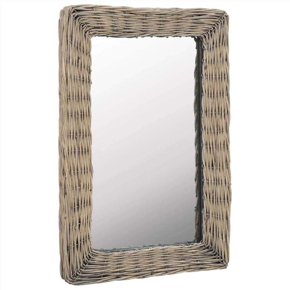 Mirror Wicker Brown 40x60 cm