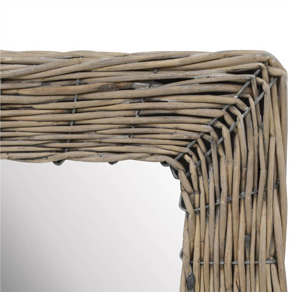Mirror Wicker Brown 40x60 cm