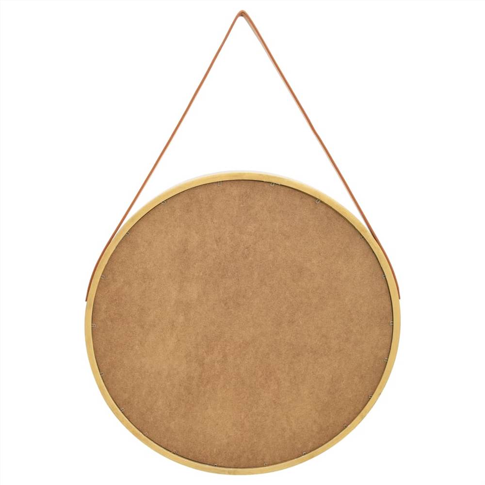 Wall Mirror with Strap 60 cm Gold