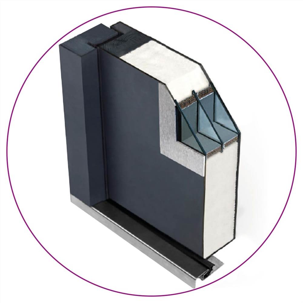 Aluminium Front Door Anthracite 100x200 cm