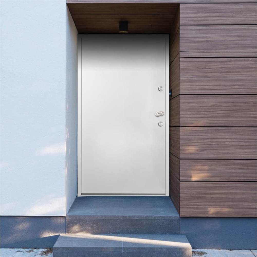 Aluminium Front Door White 110x207.5 cm