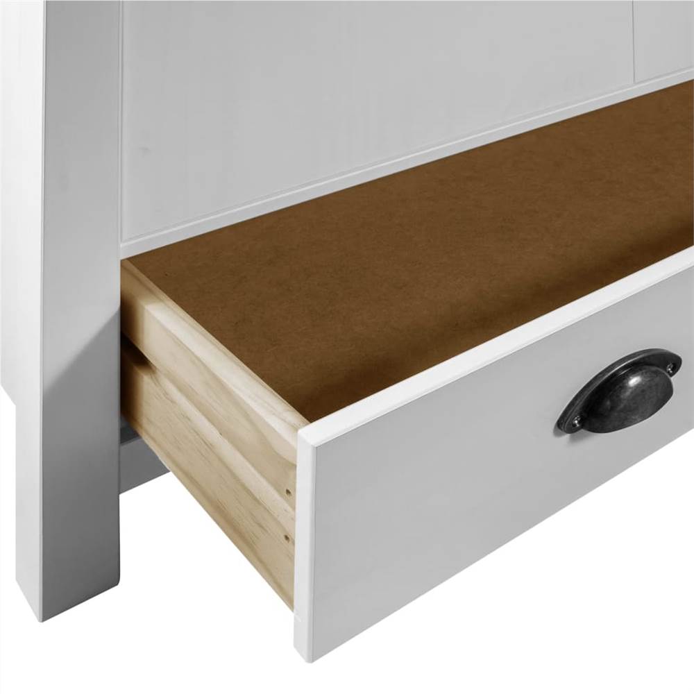 3-Door Wardrobe Hill Range White 127x50x170 cm Solid Pine Wood