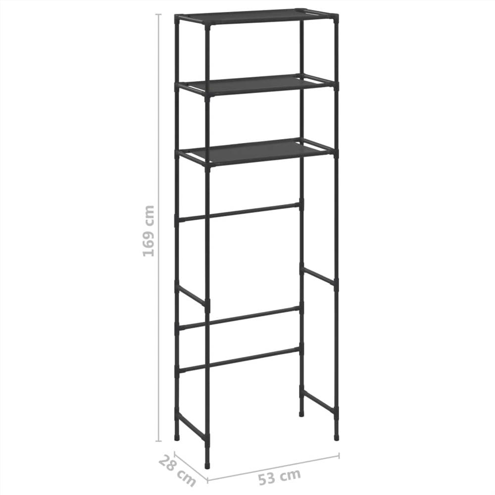 3-Tier Storage Rack over Toilet Black 53x28x169 cm