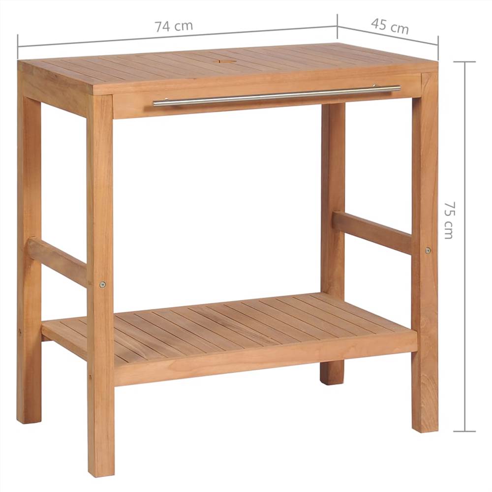 Bathroom Vanity Cabinet Solid Teak 74x45x75 cm