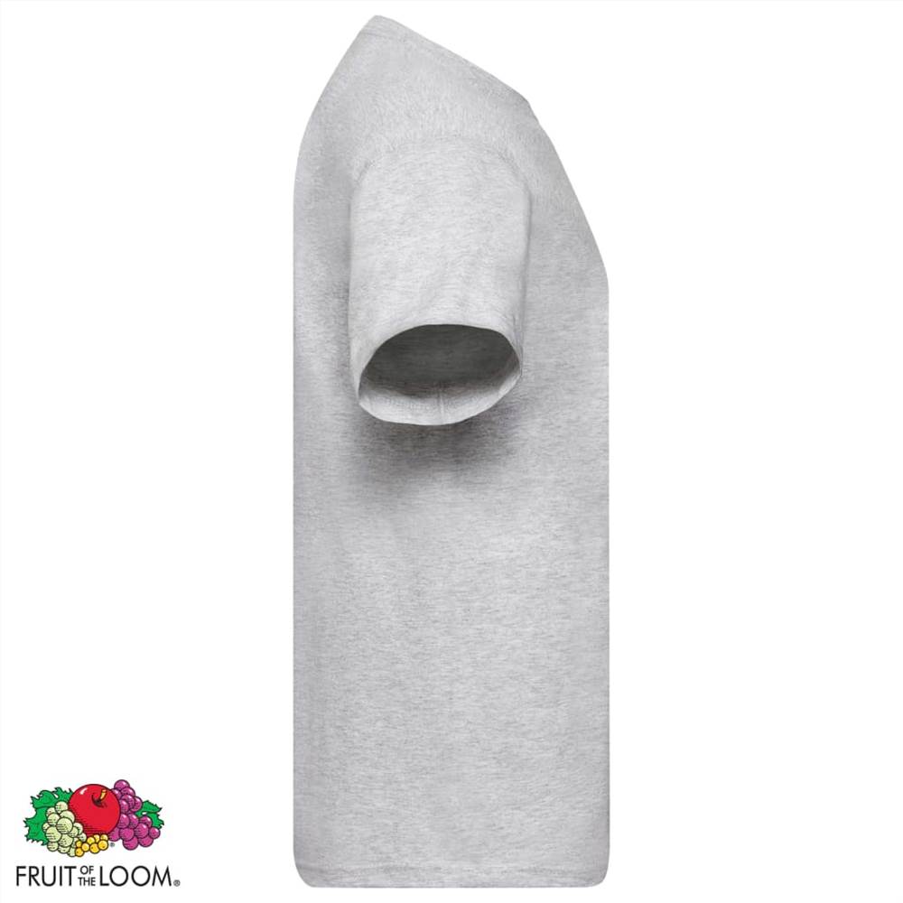 Fruit of the Loom Original T-shirts 5 pcs Grey 3XL Cotton