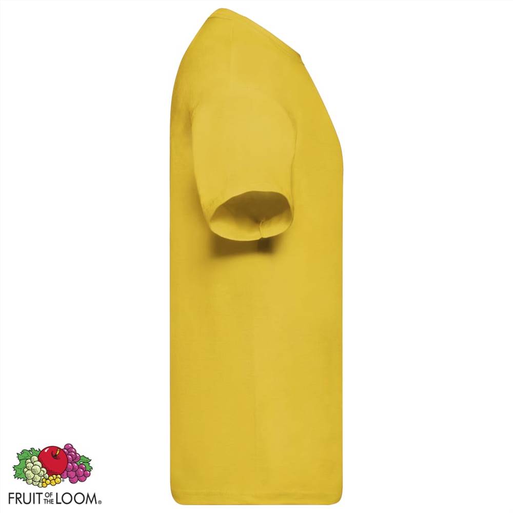 Fruit of the Loom Original T-shirts 5 pcs Yellow L Cotton