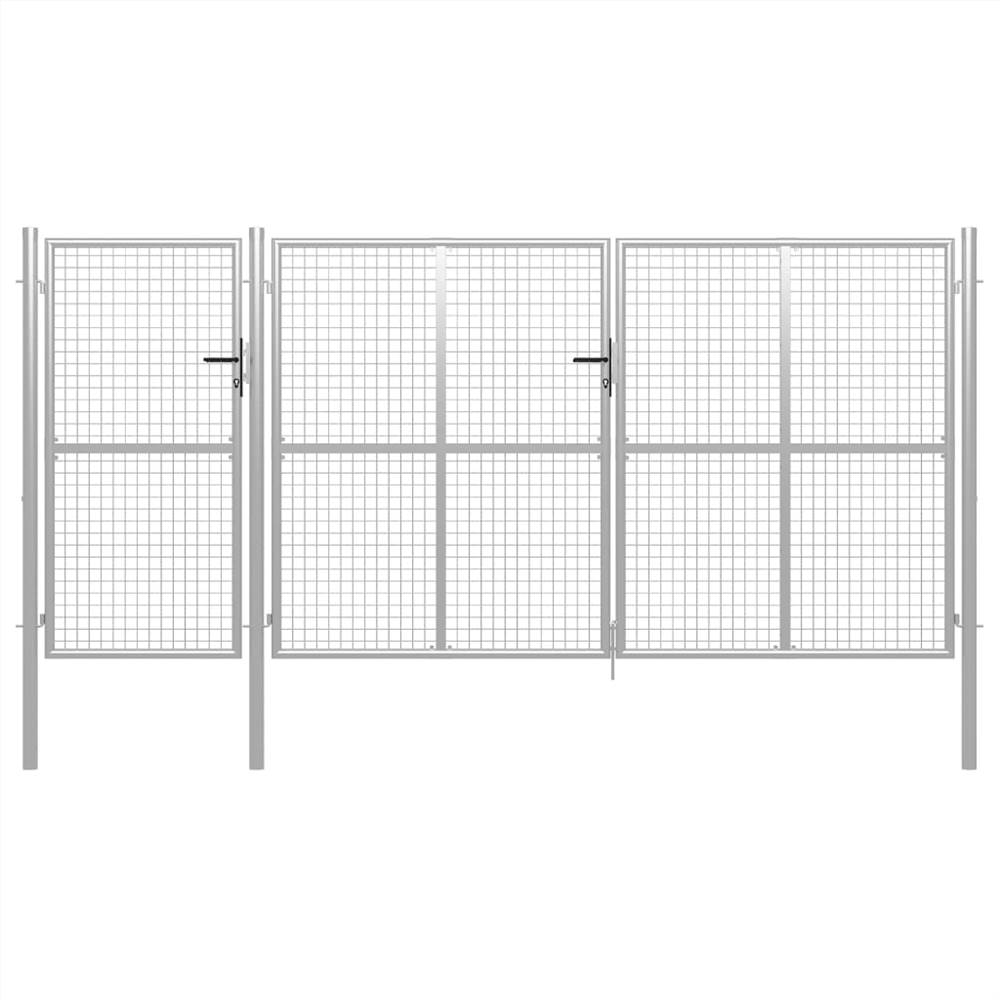 Garden Gate Steel 400x175 cm Silver