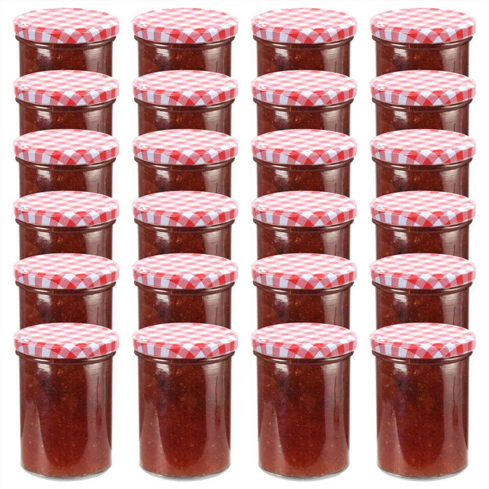

Glass Jam Jars with White and Red Lid 24 pcs 400 ml