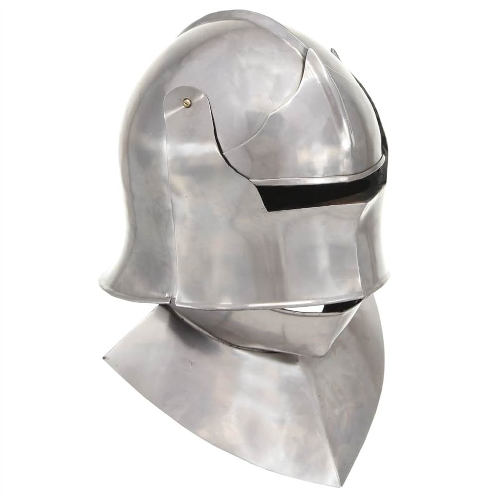 

Medieval Knight Helmet Antique Replica LARP Silver Steel