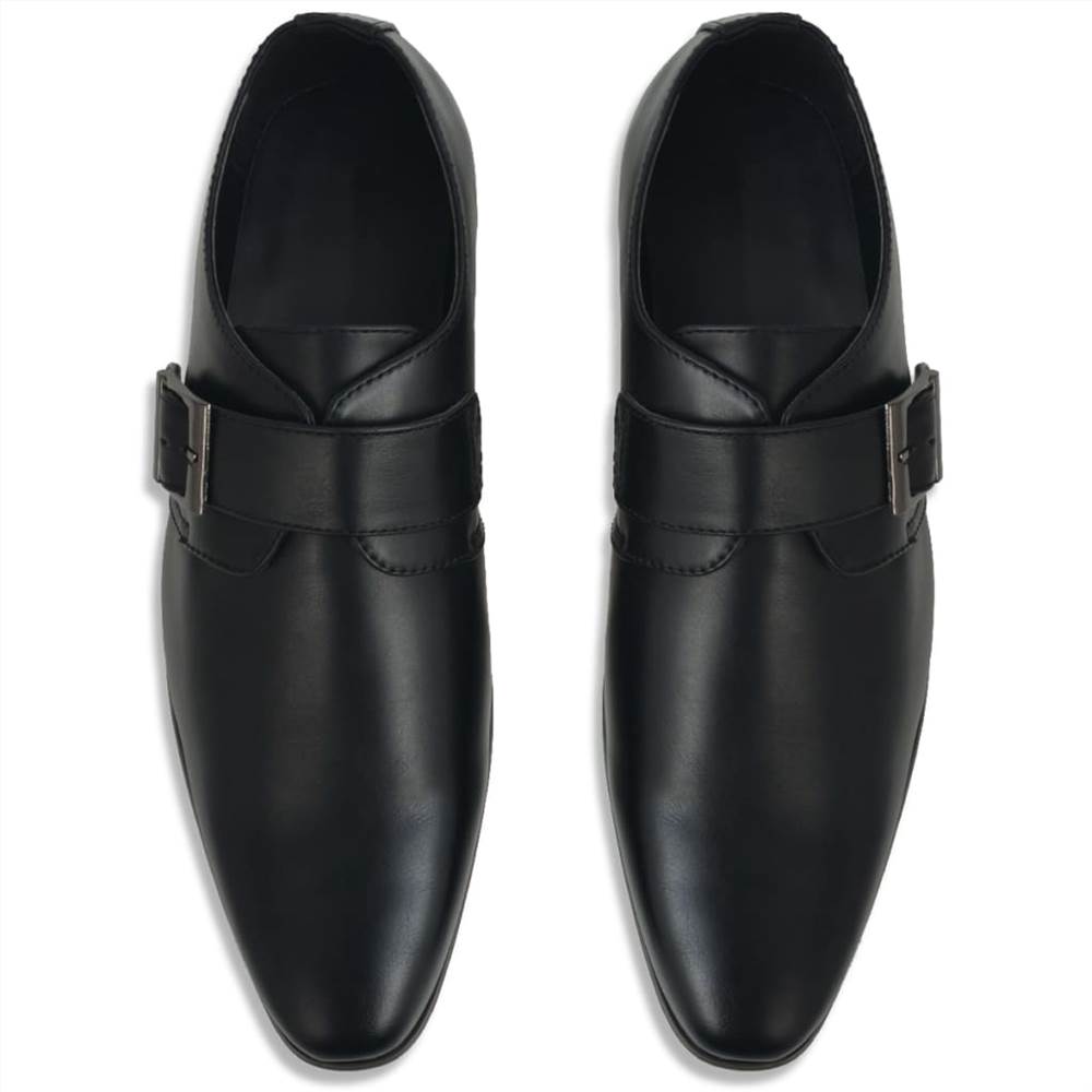Mens Monk Strap Shoes Black Size 9.5 PU Leather