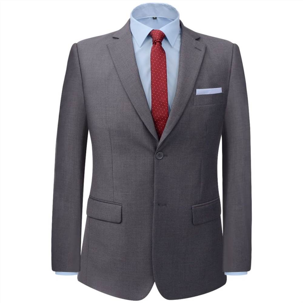 Mens Two Piece Business Suit Grey Size 46