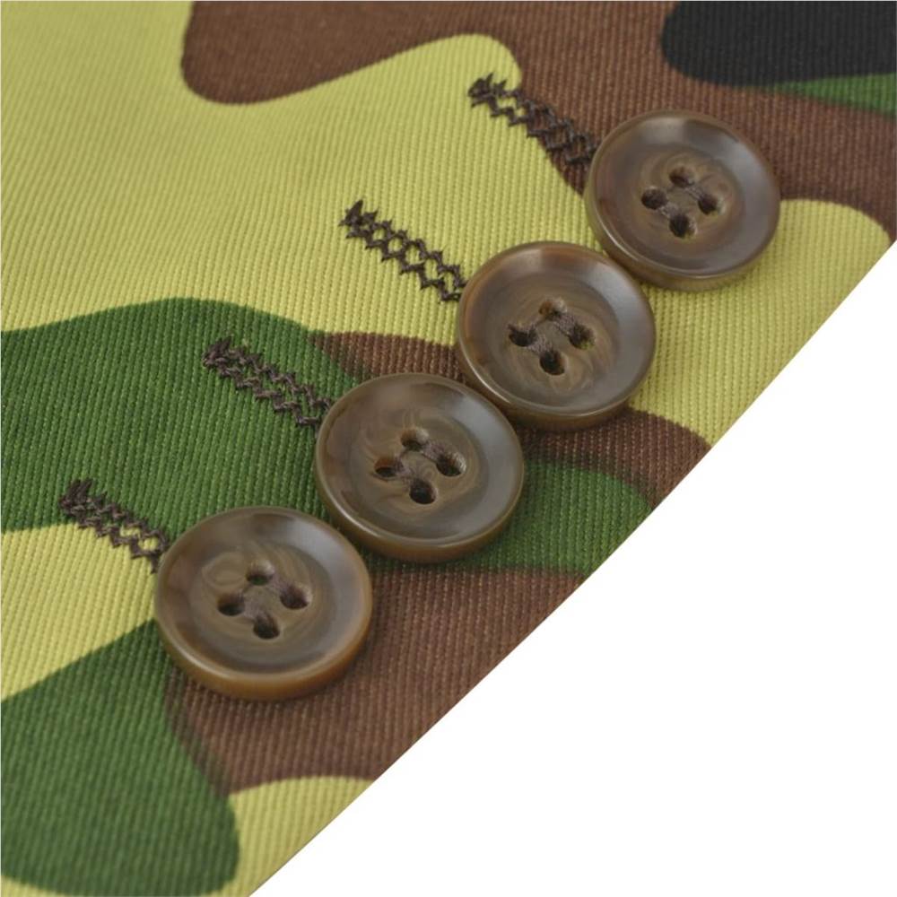 Mens Two Piece Suit with Tie Camouflage Print Size 50