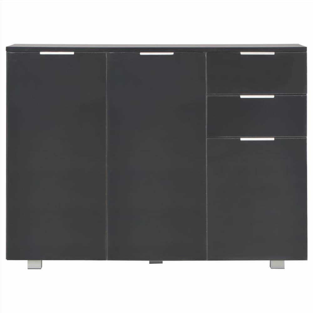 Sideboard High Gloss Black 107x35x76 cm