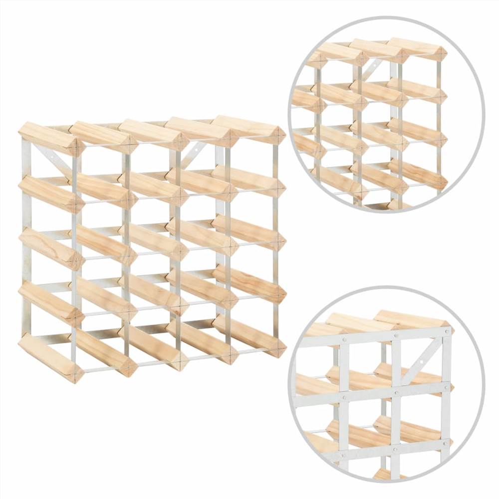 Wine Rack for 20 Bottles Solid Pinewood