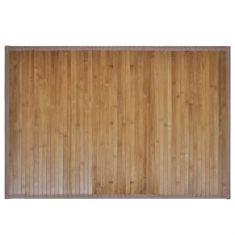 2 Bamboo Bath Mats 40 x 50 cm Brown
