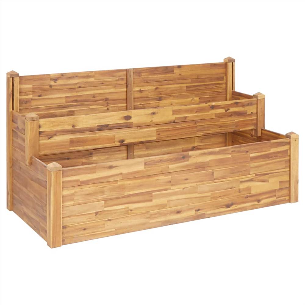 2-Tier Garden Planter 160x75x84 cm Solid Acacia Wood