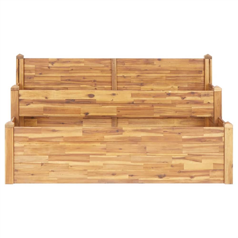 2-Tier Garden Planter 160x75x84 cm Solid Acacia Wood