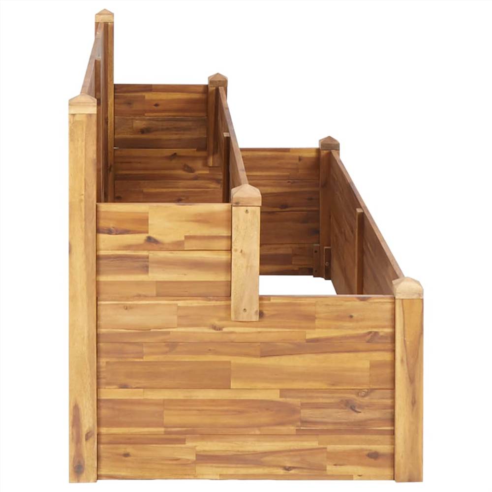 2-Tier Garden Planter 160x75x84 cm Solid Acacia Wood