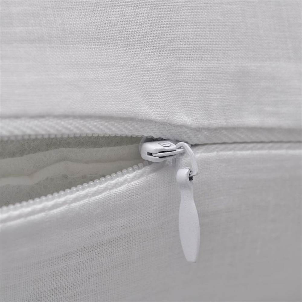 4 White Cushion Covers Cotton 80 x 80 cm