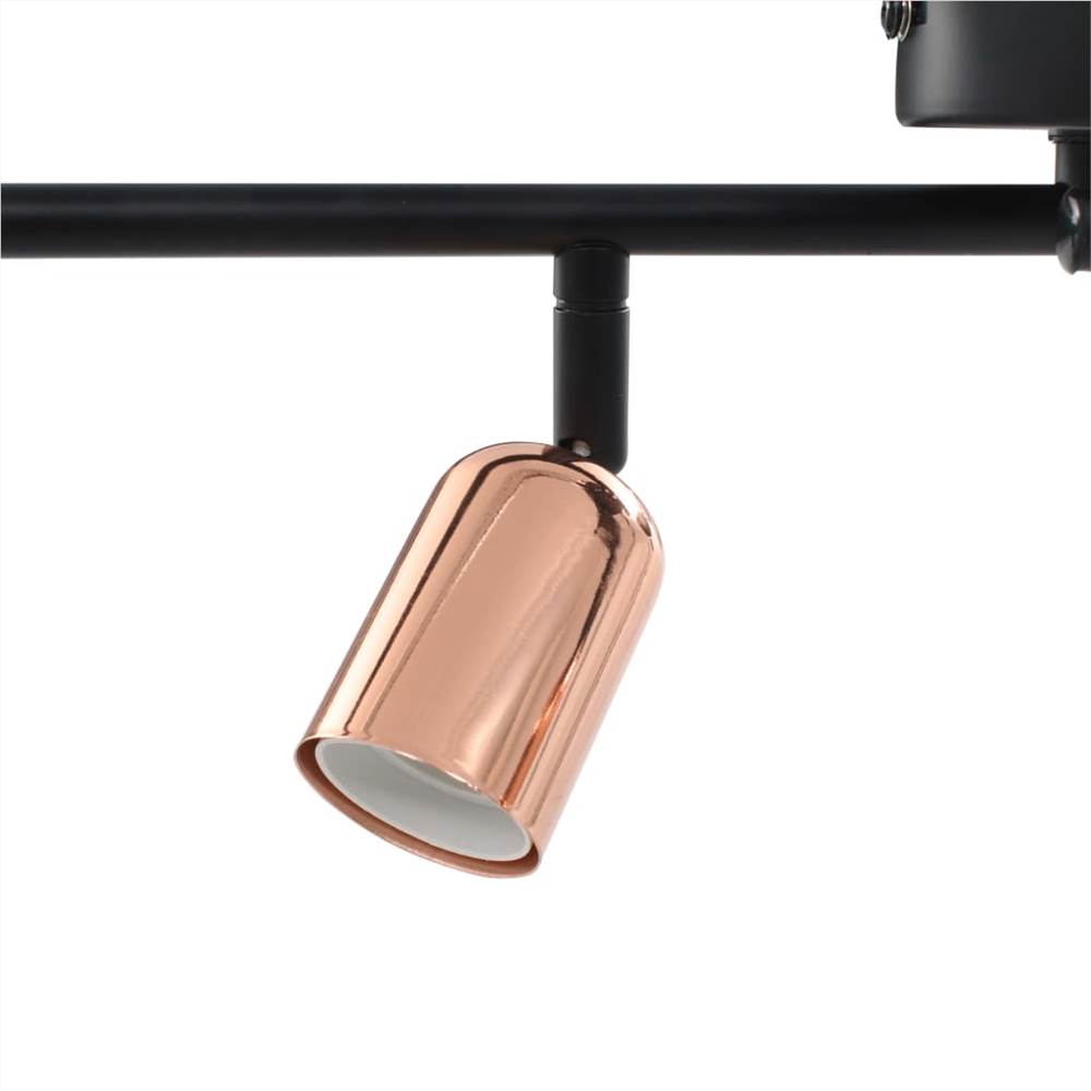 4-way Spot Light with Filament Bulbs 2 W Black and Copper 60 cm E27