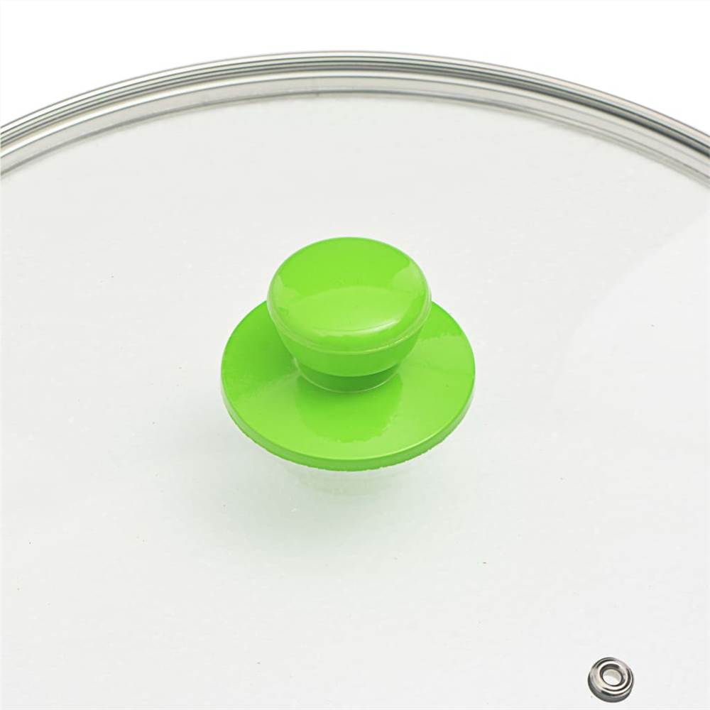 5 Piece Frying Pan Set Green Aluminium